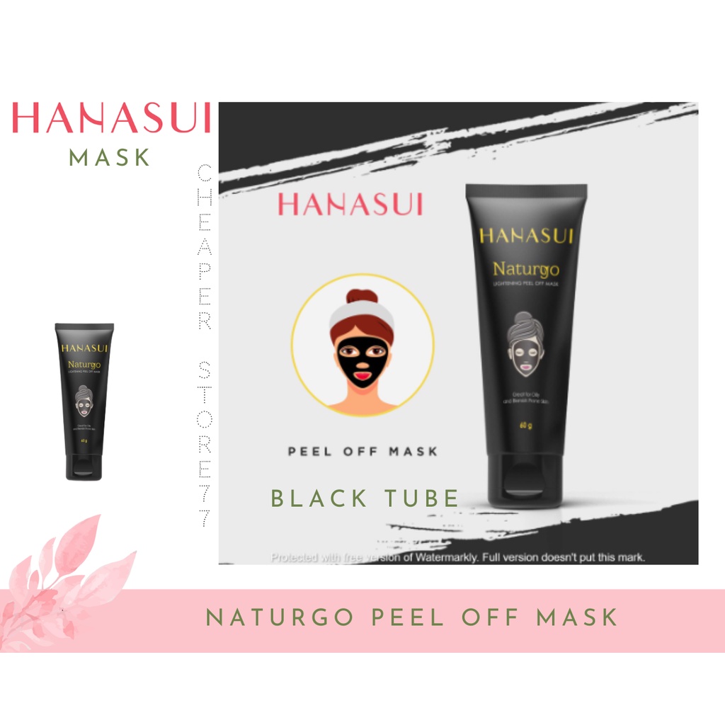 HANASUI - EGG WHITE PEEL OF MASK 80 ML - NATURGO BLACK TUBE 60 ML