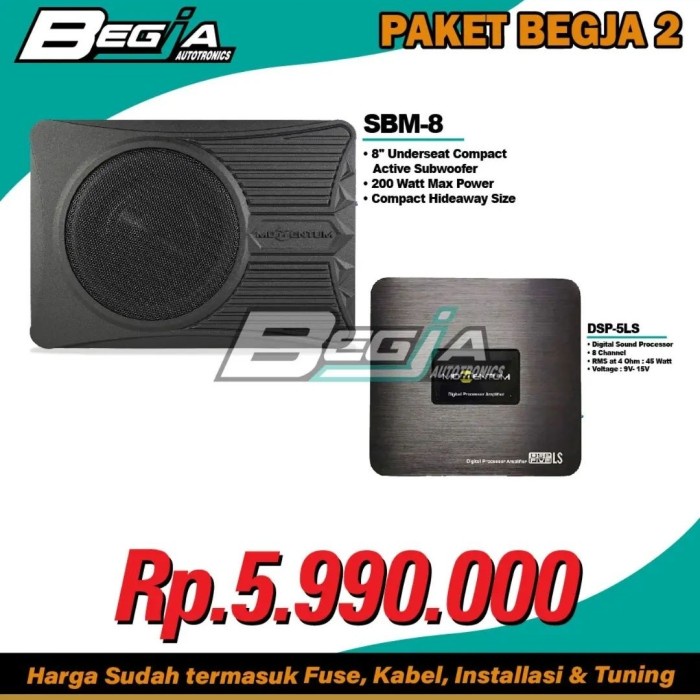 Terlaris Subwoofer Momentum Sbm-8 & Processor Dsp 5-Ls (Bonus Pemasangan)
