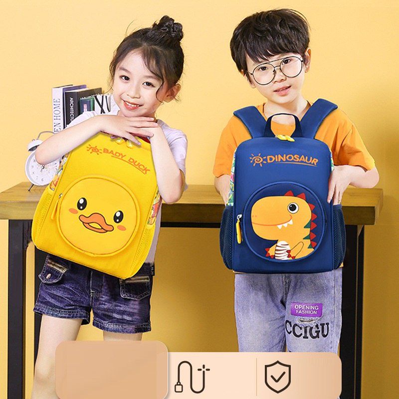 BARU LIN114 Tas Ransel Sekolah Anak Motif Baby Duck Dinosaur -Your Affordable Quality!