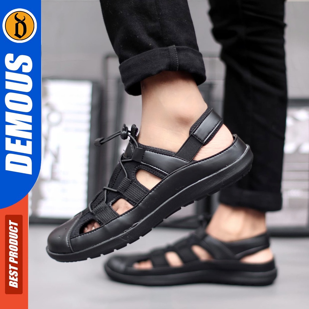 DEMOUS LEXXA Sandal Sepatu Sandal Casual Slop Pria Kulit Sintetis