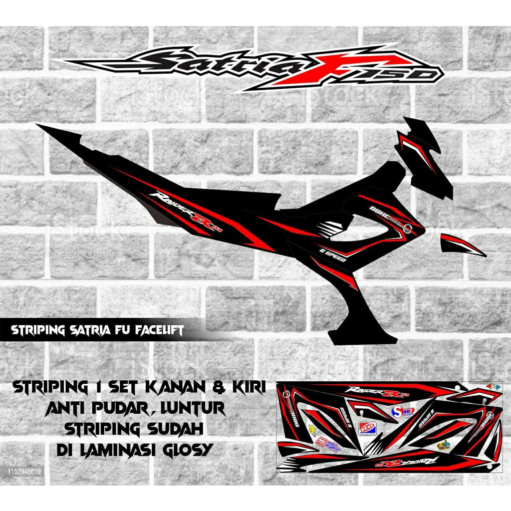 STRIPING STICKER VARIASI MOTOR SUZUKI SATRIA FU FACELIFT KEREN