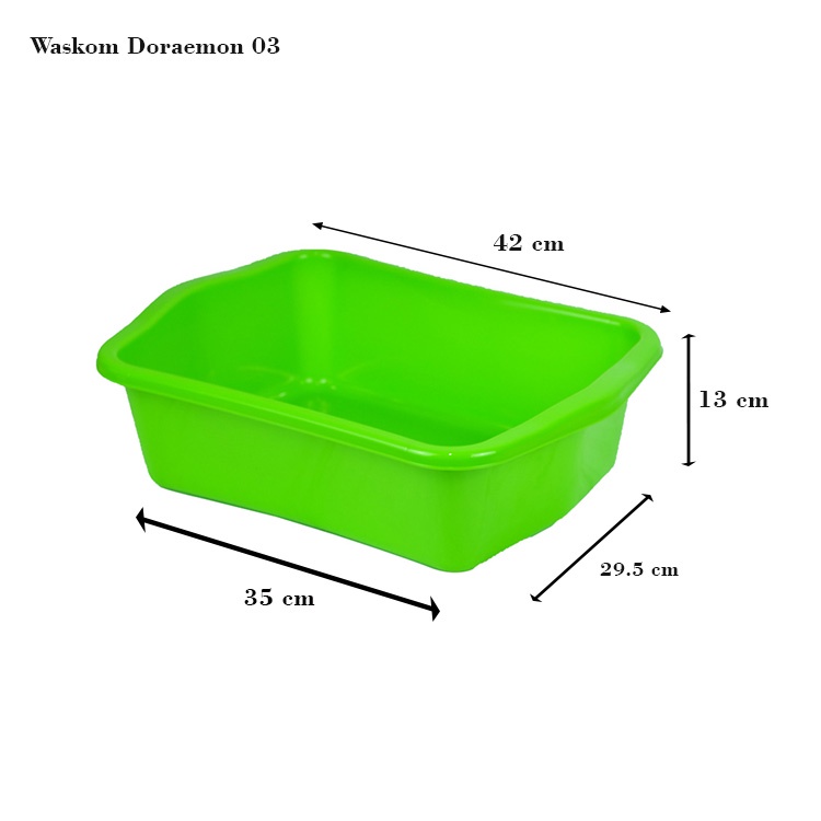 Artavela45 (3Pcs) - Waskom Doraemon 03 / Bak Pasir Kucing / Baskom Kotak / Litter Box Kucing /