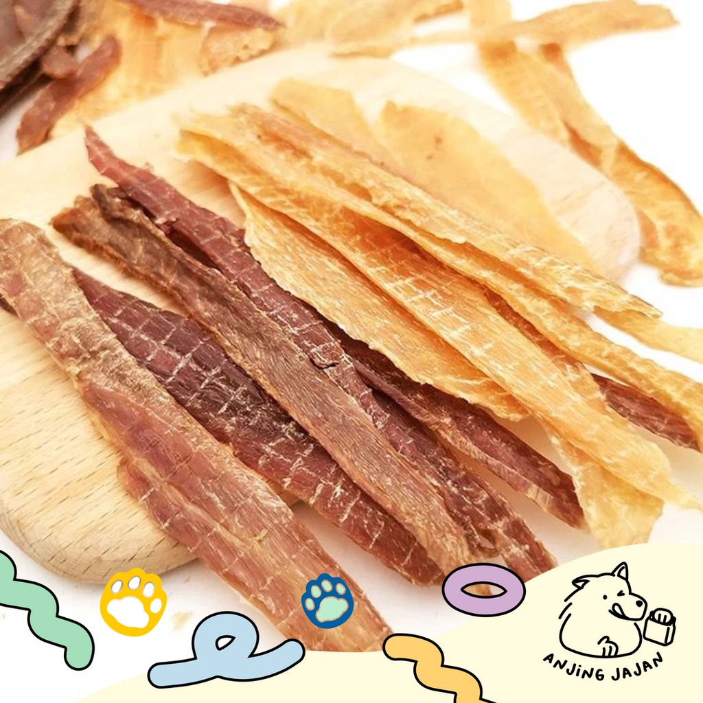 [PROMO] Chew &amp; Bark Natural Dried Chicken &amp; Duck Jerky | Snack Anjing | Cemilan Anjing Ayam Bebek Kering | Treats Anjing