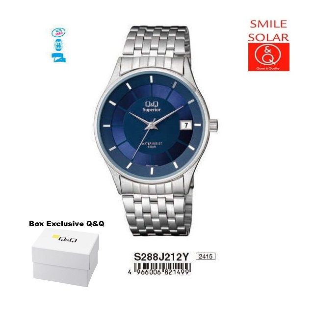 Jam Tangan Pria Classic Casual Business Rantai Stainless Steel Analog Original Q&amp;Q QnQ QQ S288 S288J Series