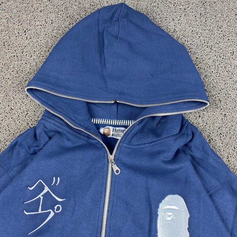 HOODIE ZIPPER BAPE FULL TAG LABEL CASUAL HYPE