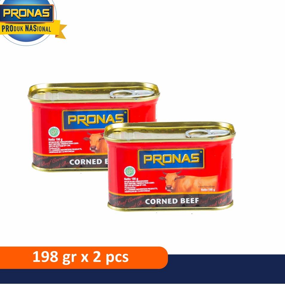 

☝ Pronas Kornet Sapi Regular 198 g dalam kemasan Kaleng EOE bundling 2 pcs ☈