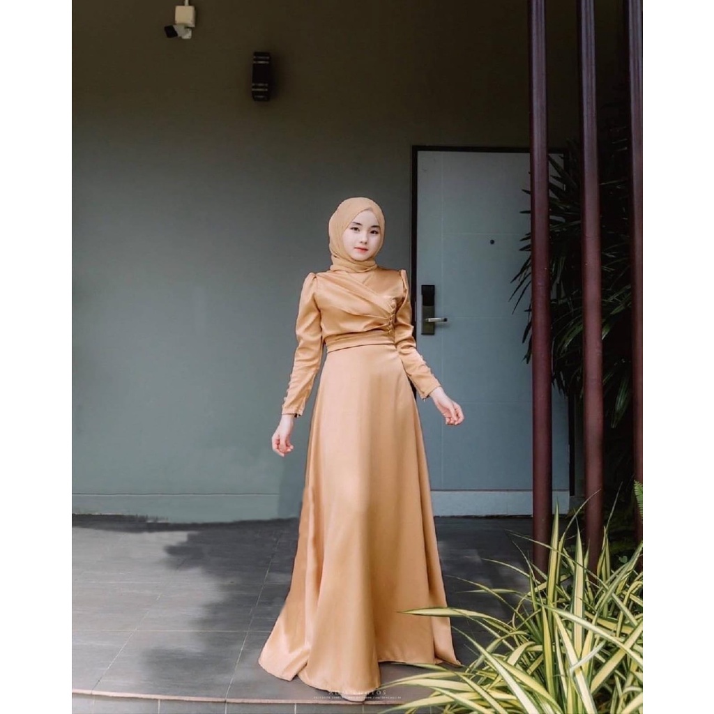 PCS MAXY DAFIYA SILK KR FASHION PAKAIAN WANITA GAMIS DRESS MAXI BAHAN ROBERTO CAVALI