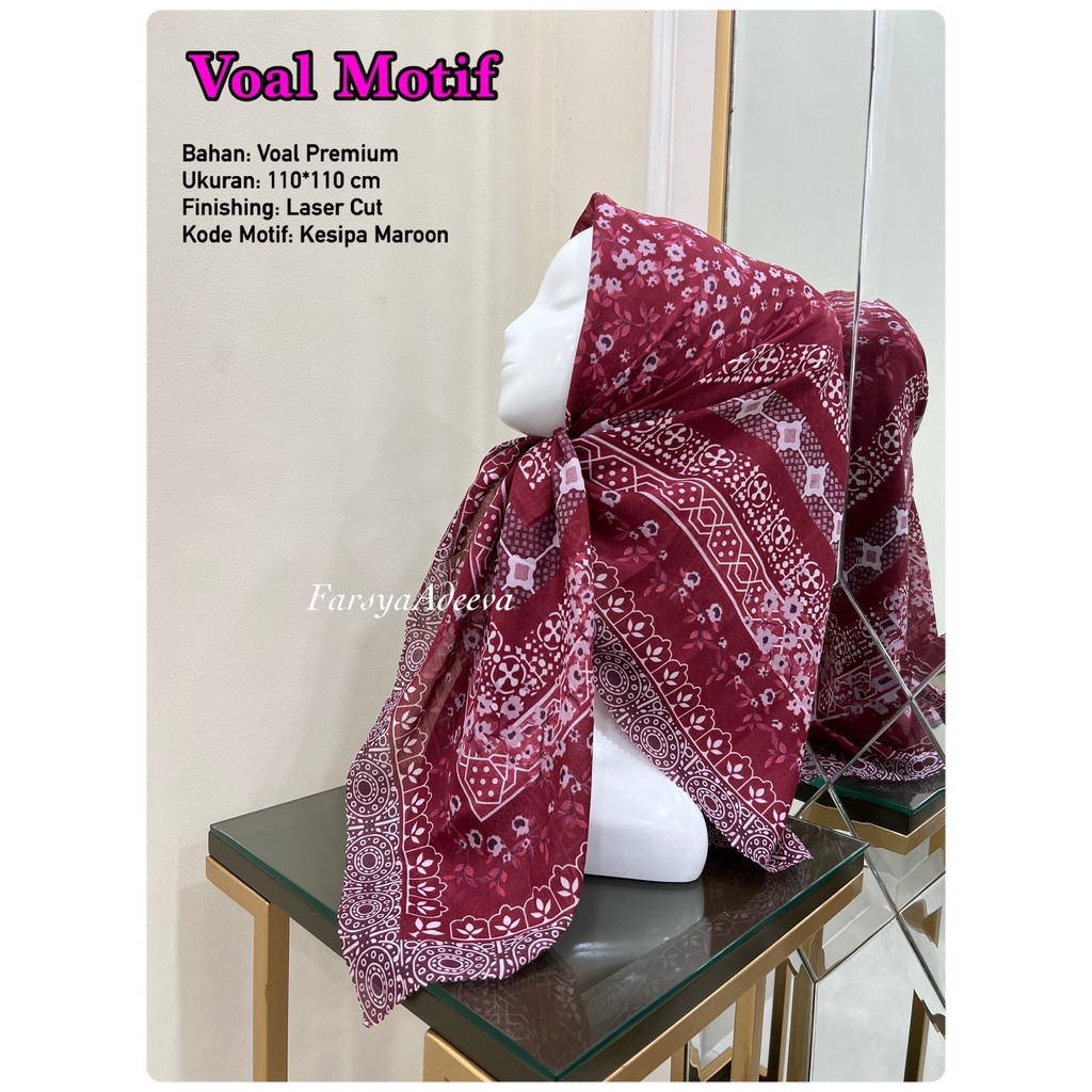 Kerudung Segi Empat Motif Lasercut Hijab Segiempat Deenay KW Jilbab Segiempat Motif Pasar Hija'b