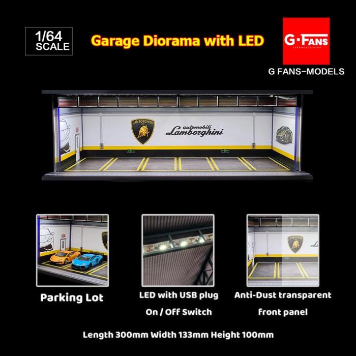 Best Seller G-Fans Models 1/64 Diorama Diecast Lamborghini Garage With Led