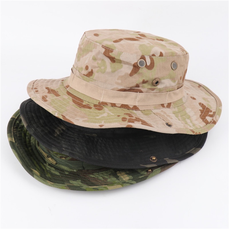 Topi Rimba Multicame Black/Topi Bucket Import