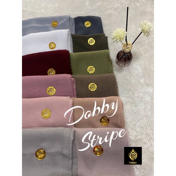 JILBAB SEGI EMPAT DOBBY STRIPE HIJAB MUSLIMAH FASHION KULIAH KERJA