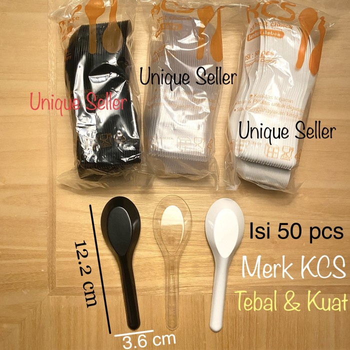 [Sendok Bebek] Sendok Bebek Plastik Besar Kcs Isi 50 Pcs Hitam Putih Bening [Peralatan]