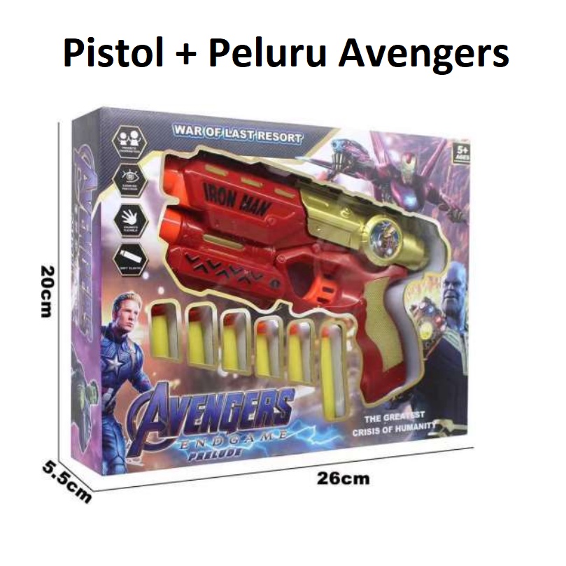 Mainan Pistol Avengers / Soft Gun Avengers Mainan Pistol Anak CBKS