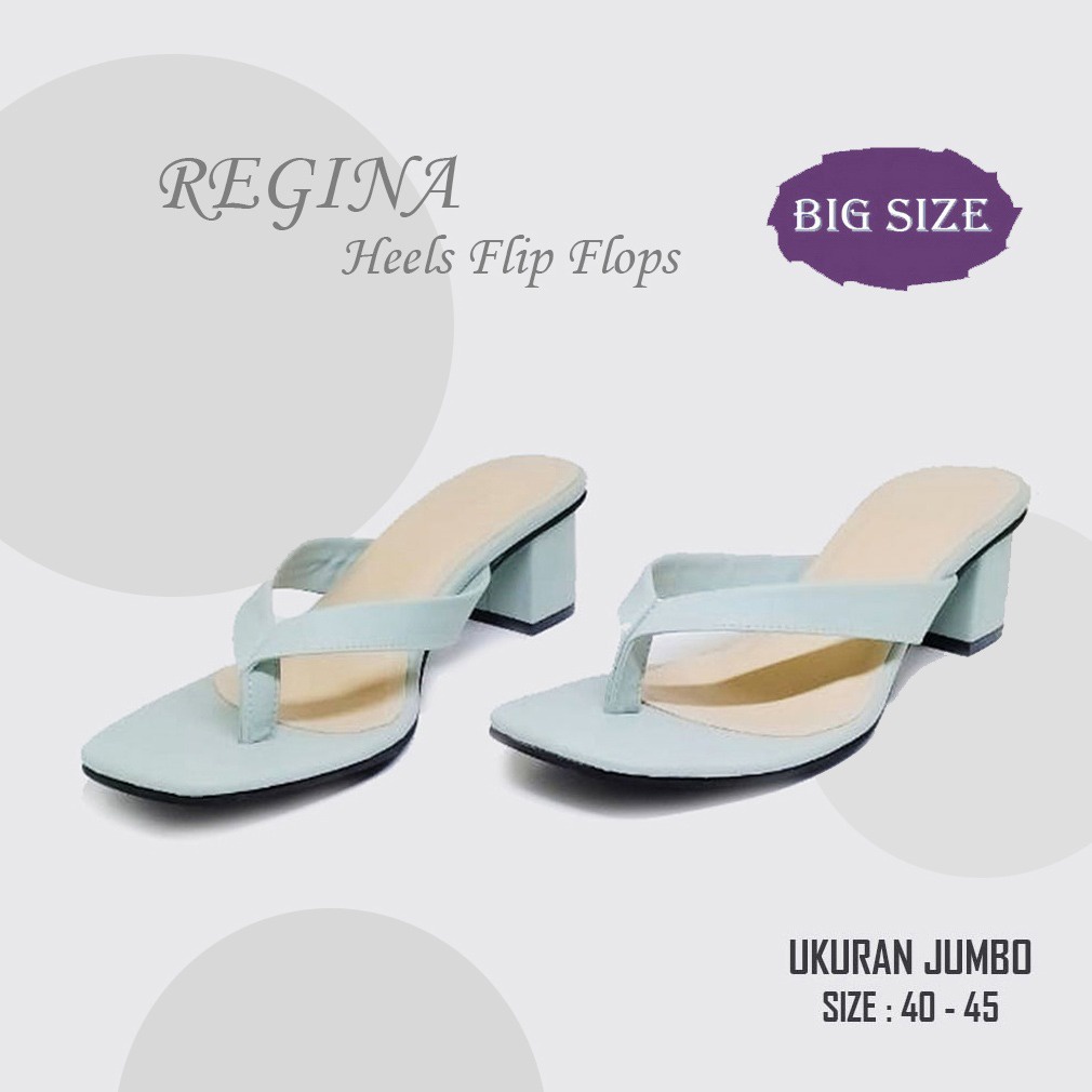 REGINA X ZAGIB FLIP FLOP HEELS | Sandal Wanita Pesta Casual Ukuran Besar 40-45 Big Size