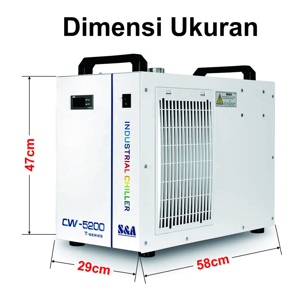 [HAEBOT] S&amp;A Chiller Chiler CW5200TH 220V Pendingin Tabung CNC Laser CO2 Industrial Water Cooling Mesin Cutting CW5200