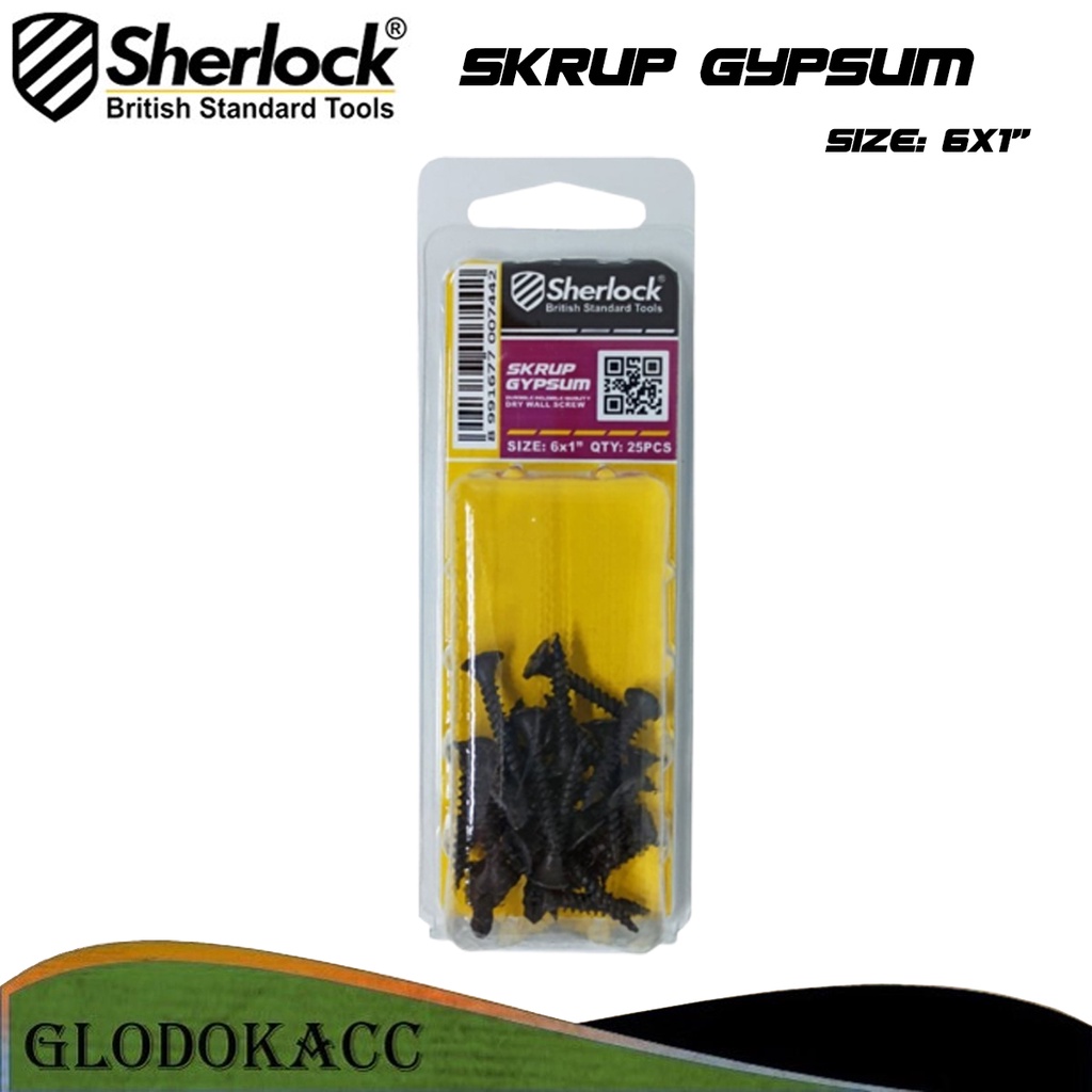 Skrup Gypsum 6 x 1&quot; Sherlock ( isi +- 25 pcs/box)