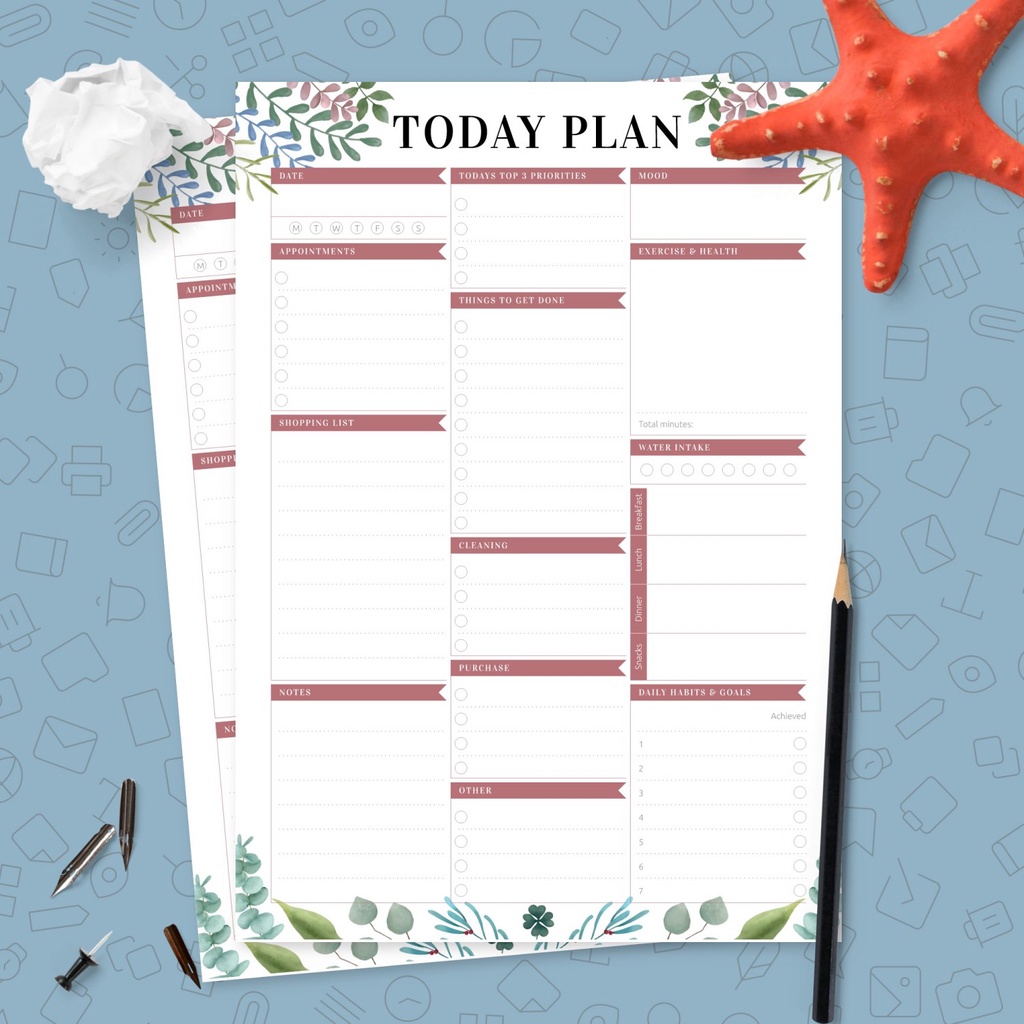 

[DOKI] 10 Lembar Habit Tracker Binder Planner/ To Do list/ Daily Planner/ Weekly Planner - TDL042