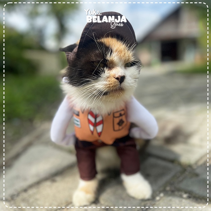 Baju Kucing Bahan Poliester Kostum Anak Sekolah Pramuka Series Terlucu Baju Kucing anjing kelinci Lucu murah Size XS-XL / Yuk Belanja Gaes!