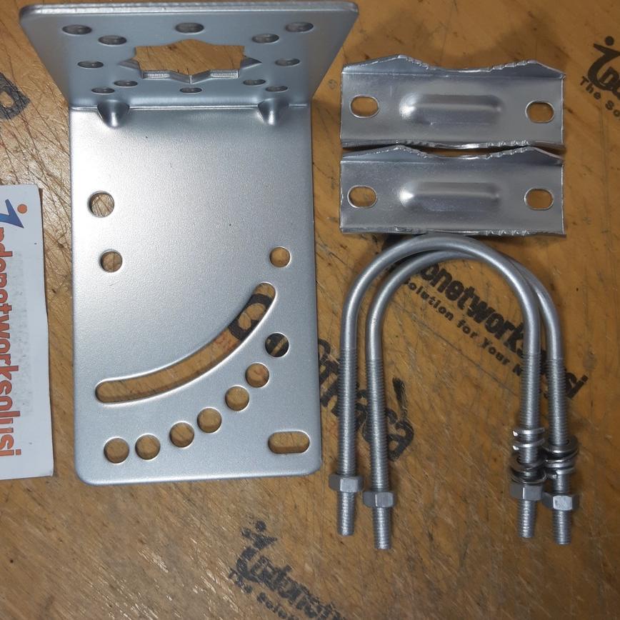 ♚ Bracket breket dan L clamp klem dudukan tiang antena GRID Yagi Omni TV Radio HIGH GRADE Ω