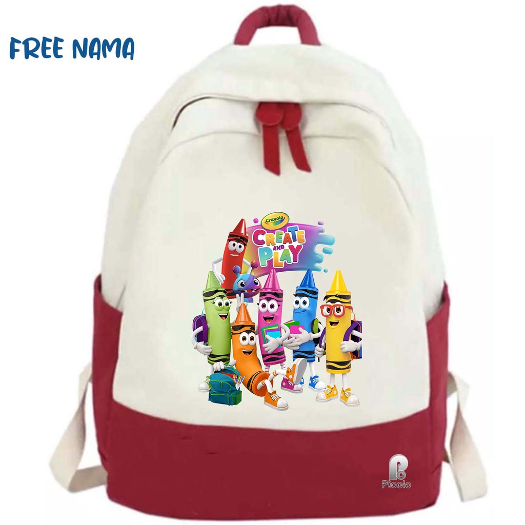 TAS RANSEL BACKPACK ANAK SEKOLAH MOTIF GAME CRAYOLLA UNISEX (FREE NAMA)