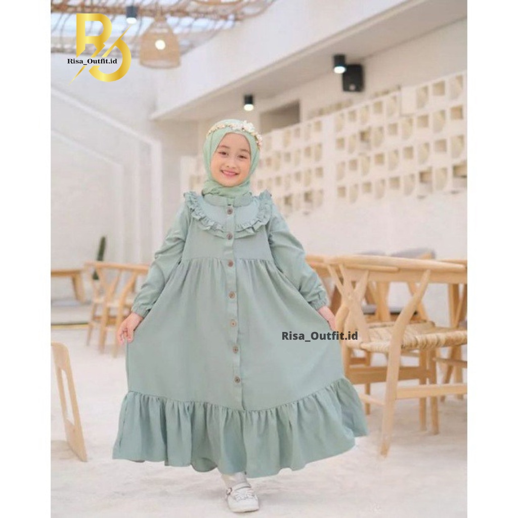 SYAKIRA KIDS Gamis Anak Perempuan Terbaru 2023 / Gamis Anak Crinkle Airflow / Dress Anak Perempuan 10 Tahun / Baju Muslim Couple