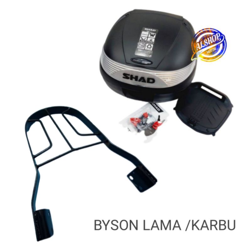 PAKETAN BOX SHAD SH29 SH 29 DAN BREKET BOX MOTOR YAMAHA BYSON NEW BYSON OLD BYSON