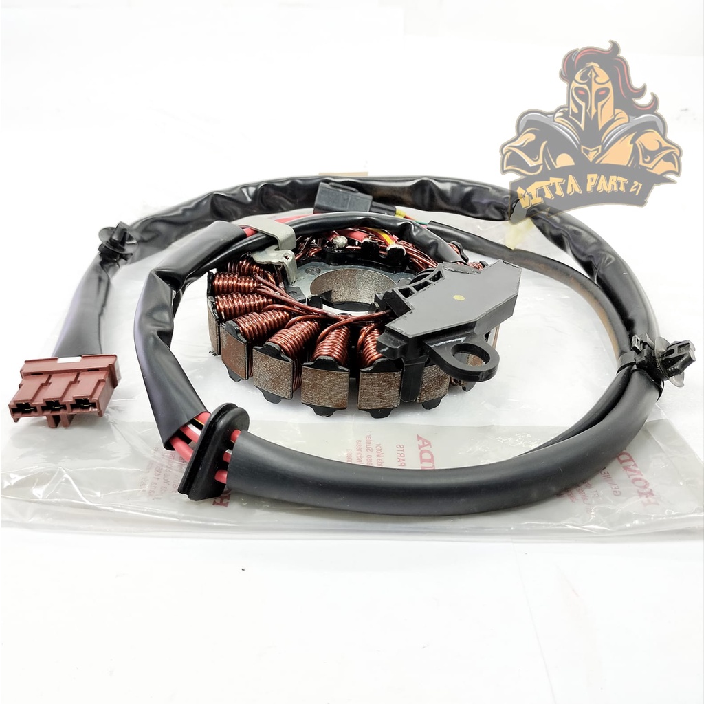 SPULL STATOR ASSY COMP HONDA K97 KUALITAS ASLI ORIGINAL HONDA AHM PRESISI ALIRAN LISTRIK LANCAR PENGAPIAN TERATUR VARIO 160 PCX 160 ADV 160