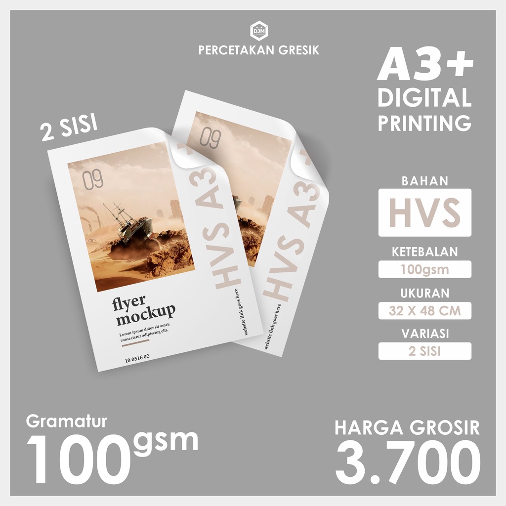 

CETAK HVS A3+ 100 GSM | 2 SISI | DIGITAL PRINTING [HARGA GROSIR & RESELLER]