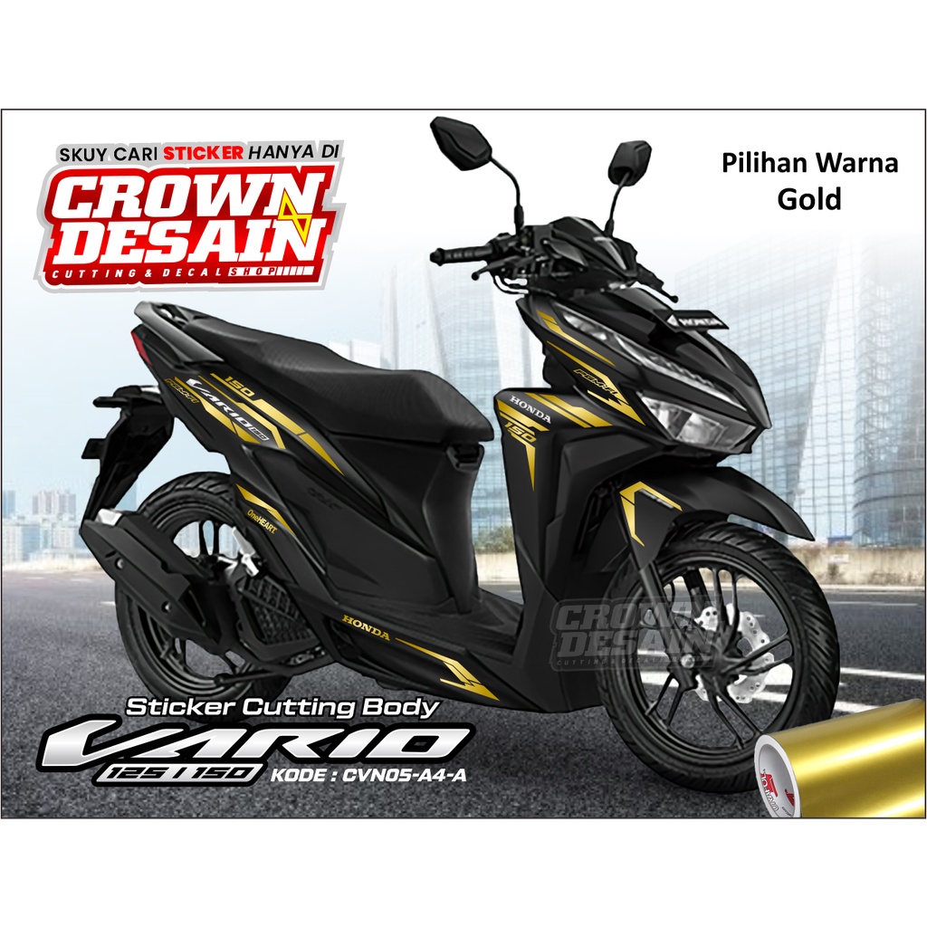 Cutting Stiker Vario new - Aksesoris Motor Vario New 125 - 150 Warna Gold Kode CVN5