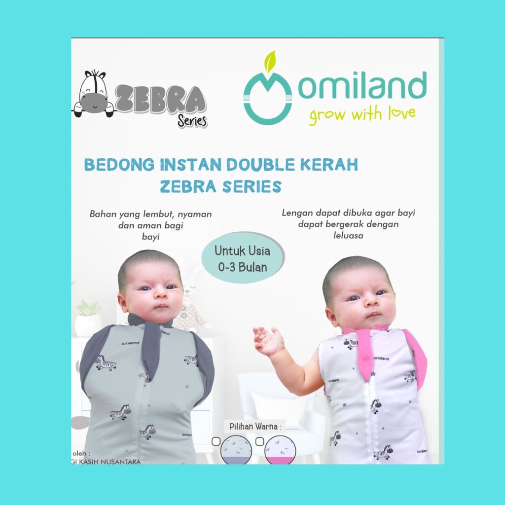 Omiland Bedong Instan Double Kerah Zebra Series OPB30012