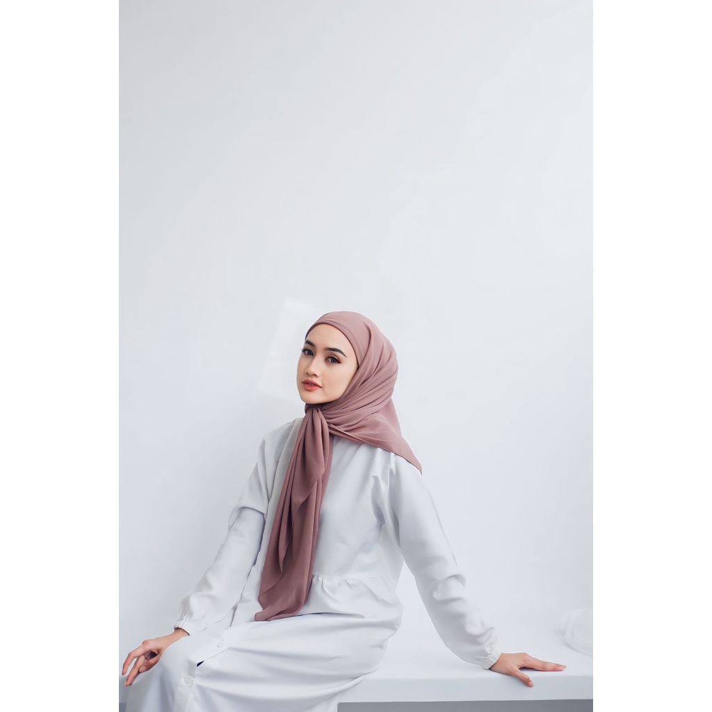 HIJAB JILBAB KERUDUNG SQUARE SEGI EMPAT INSTAN TURKI 2 LAYER-COFFE