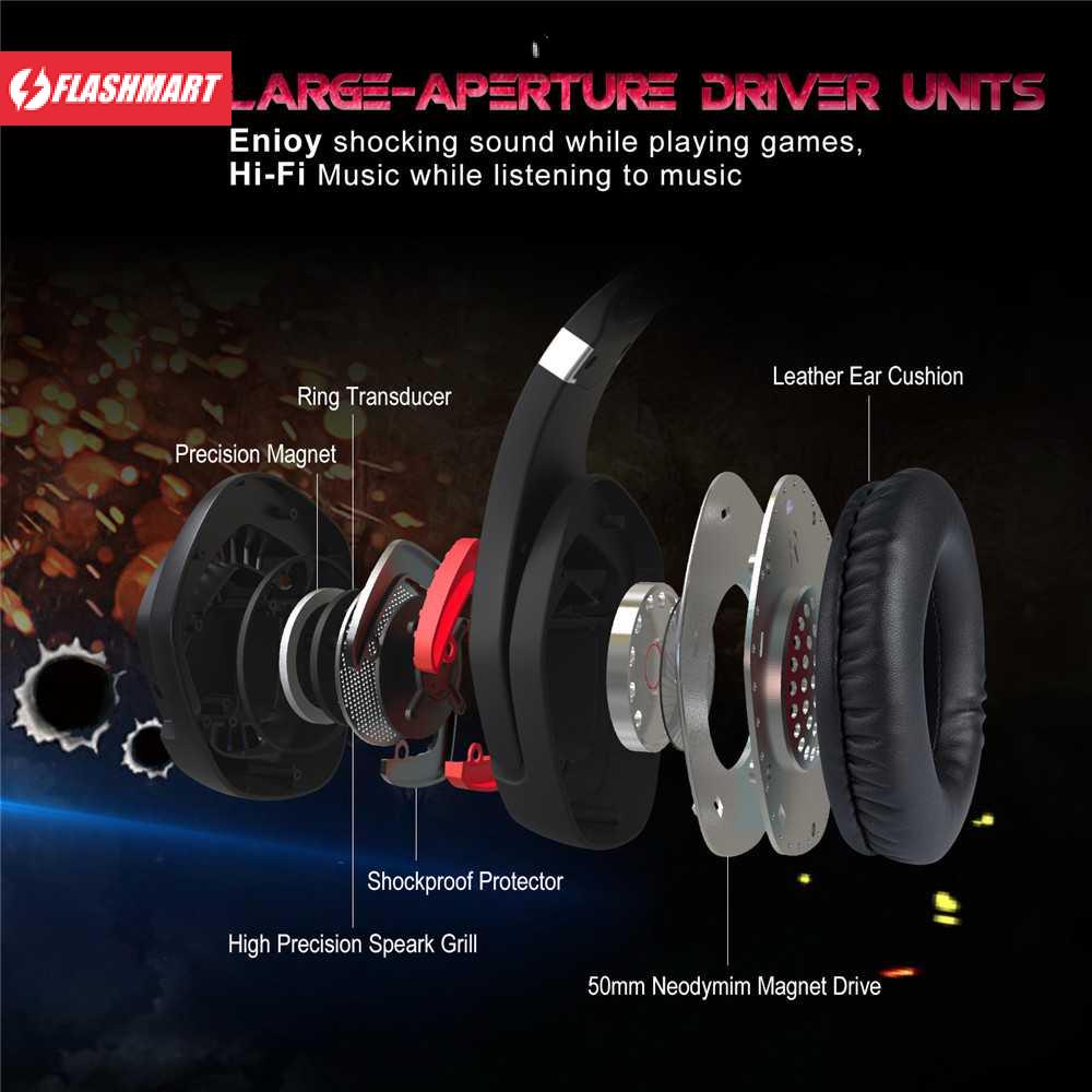Flashmart ONIKUMA Hunterspider Gaming Headset Super Bass LED with Mic - K1B Pro