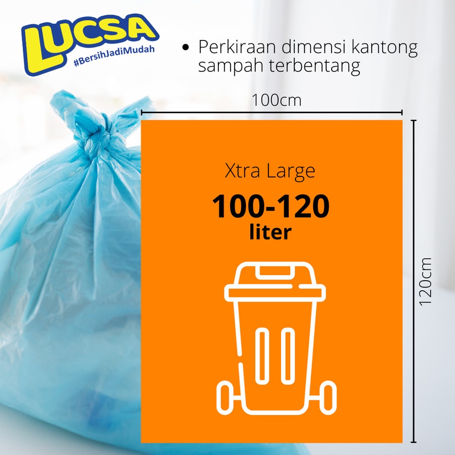Ktmstore Kantong Sampah XL 100-120L Plastik Sampah Bin Garbage Bag Lucsa 260