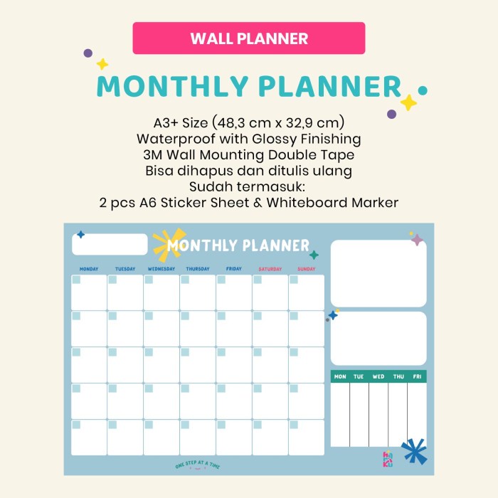 

Terlaris Study Planner Schedule Board - Wall Planner - Hariku Studio
