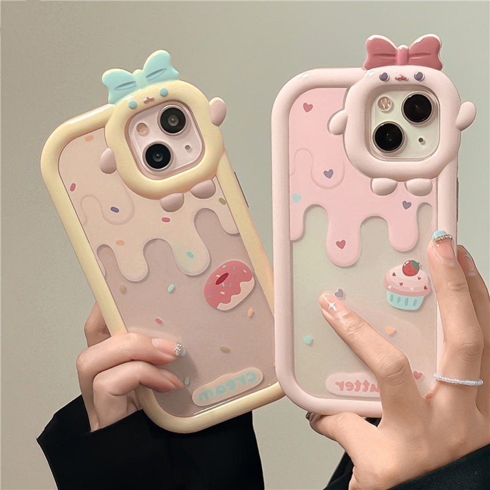 Case Realme 2 2 Pro C21Y C25Y C30 C30S C31 C33 C35 Narzo 50A Prime 50i Prime Casing Cute Dounat 3D Camera Monster Character Silicon Premium