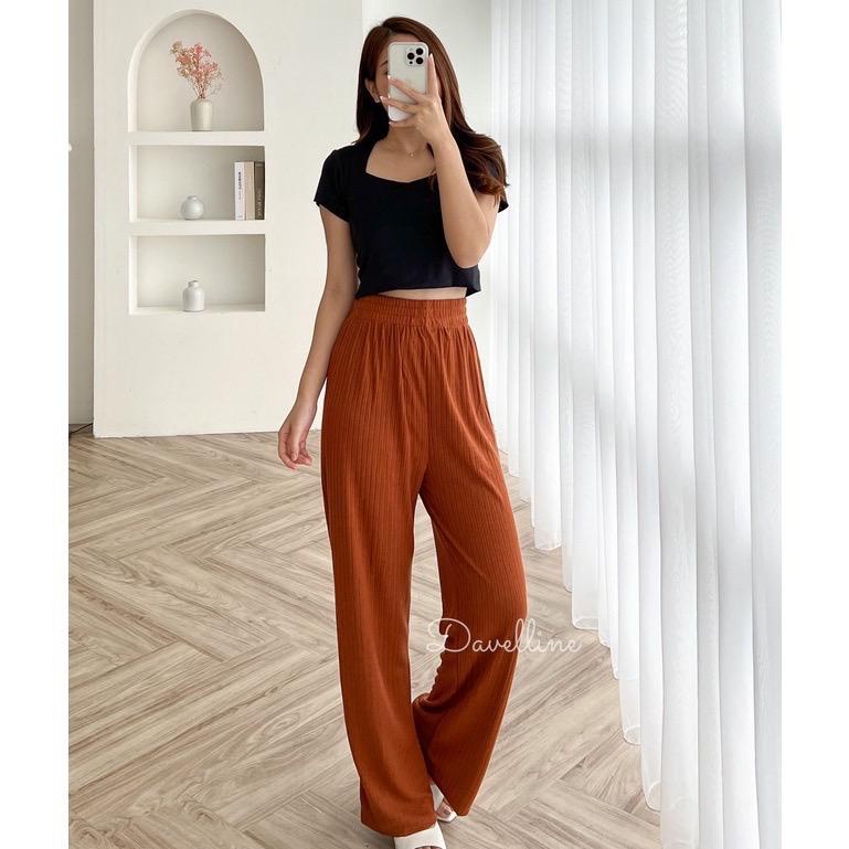 Kulot Rajut High Waist Premium Masha Knit Pants