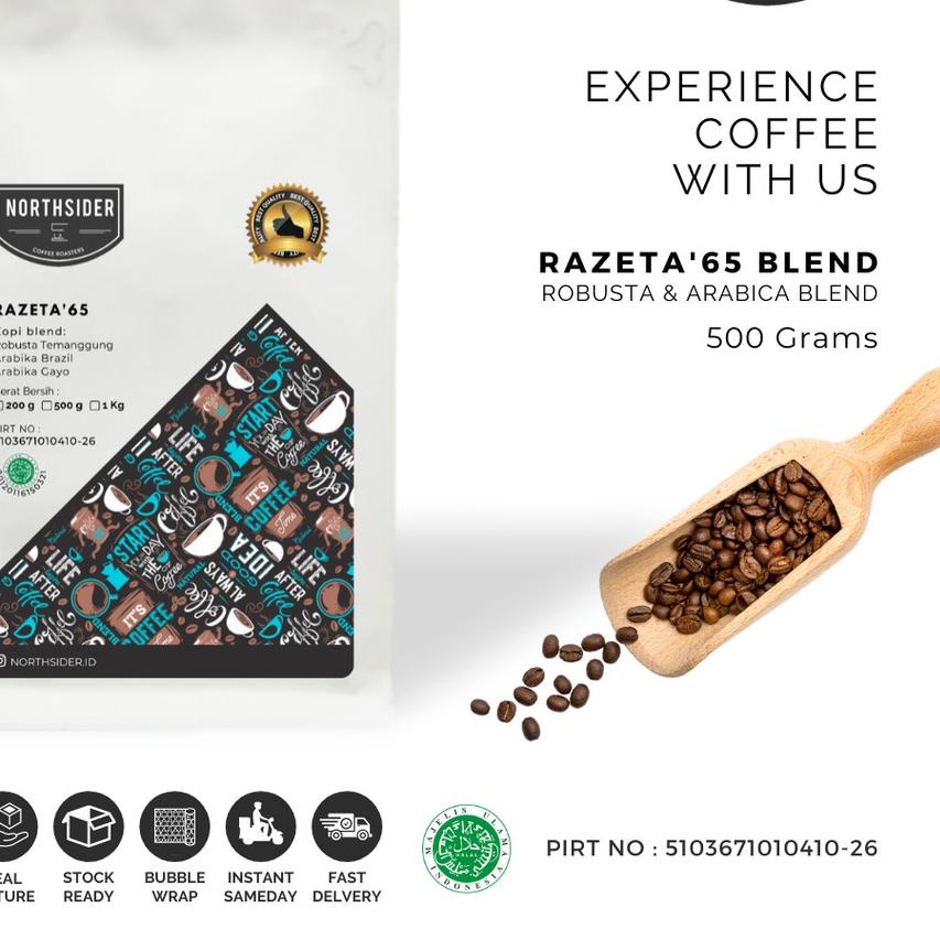

☄ BIJI KOPI SUSU RAZETA'65 BLEND ROBUSTA-ARABIKA - 500GR NORTHSIDER COFFEE ➱