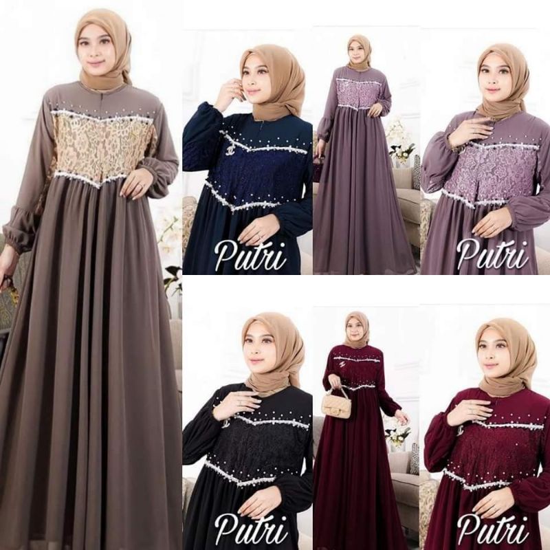 PUTRI GAMIS PESTA BRUKAT SUPER JUMBO by RAYHANUN ld 90 sampai ld 130 140 150 160 170 180