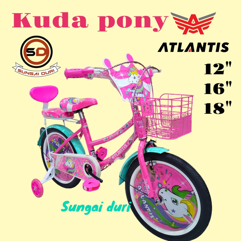 mini atlantis kuda pony sepeda anak cewek 12 16 18 inch