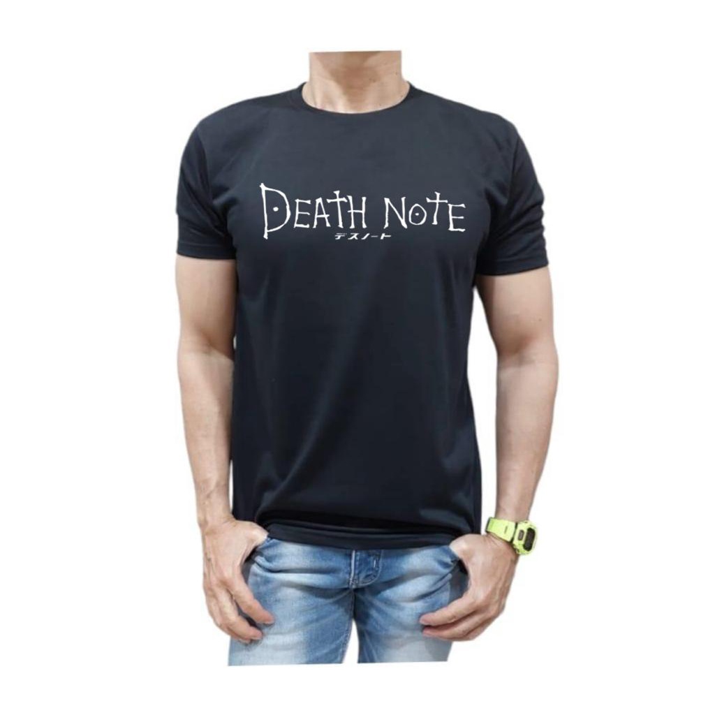 KAOS PRIA BAHAN KATUN MODEL TULISAN DEATH NOTE NYAMAN DIPAKAI TIDAK PANAS