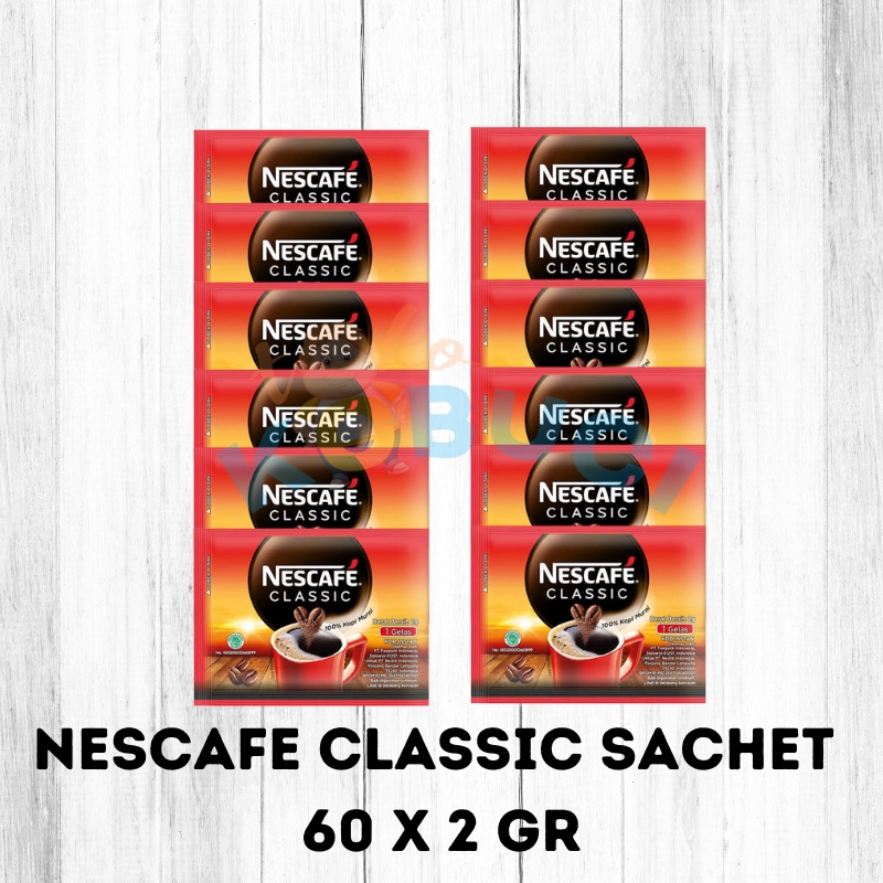

Nescafe Classic 60 x 2 gr gram tanpa ampas sachet