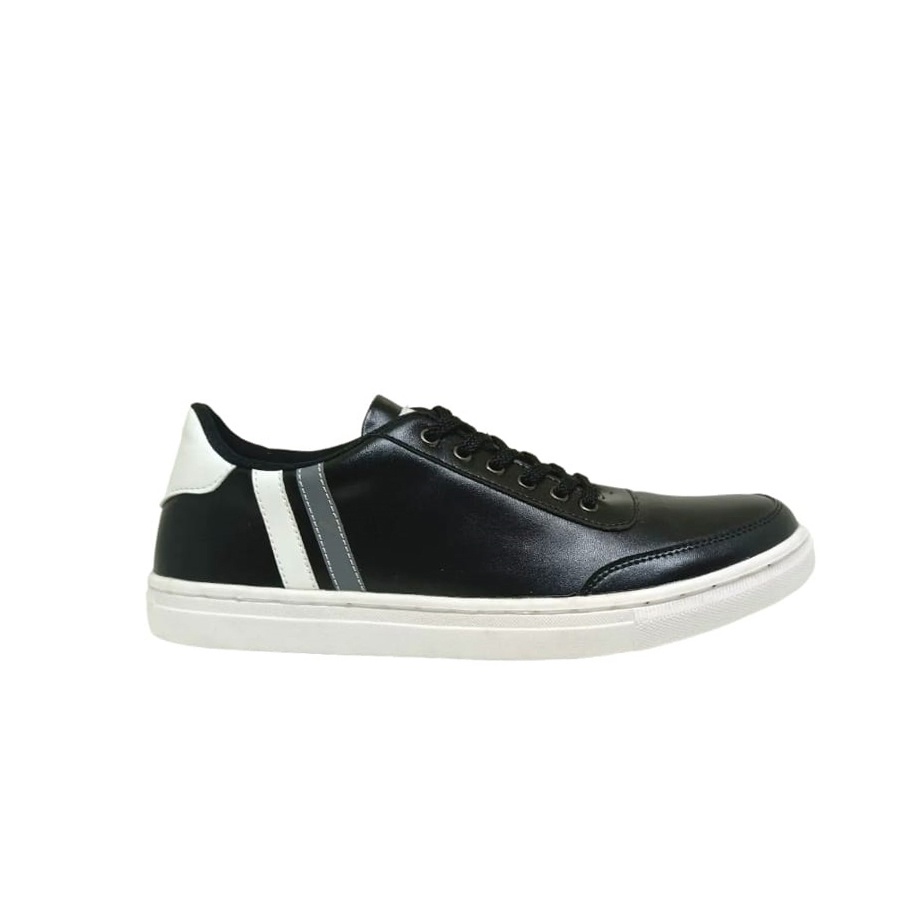 HILTON X ZAGIB LEATHER FULL BLACK | Sepatu Pria Skate Big Size Sneakers Cowok Bule Ukuran Jumbo