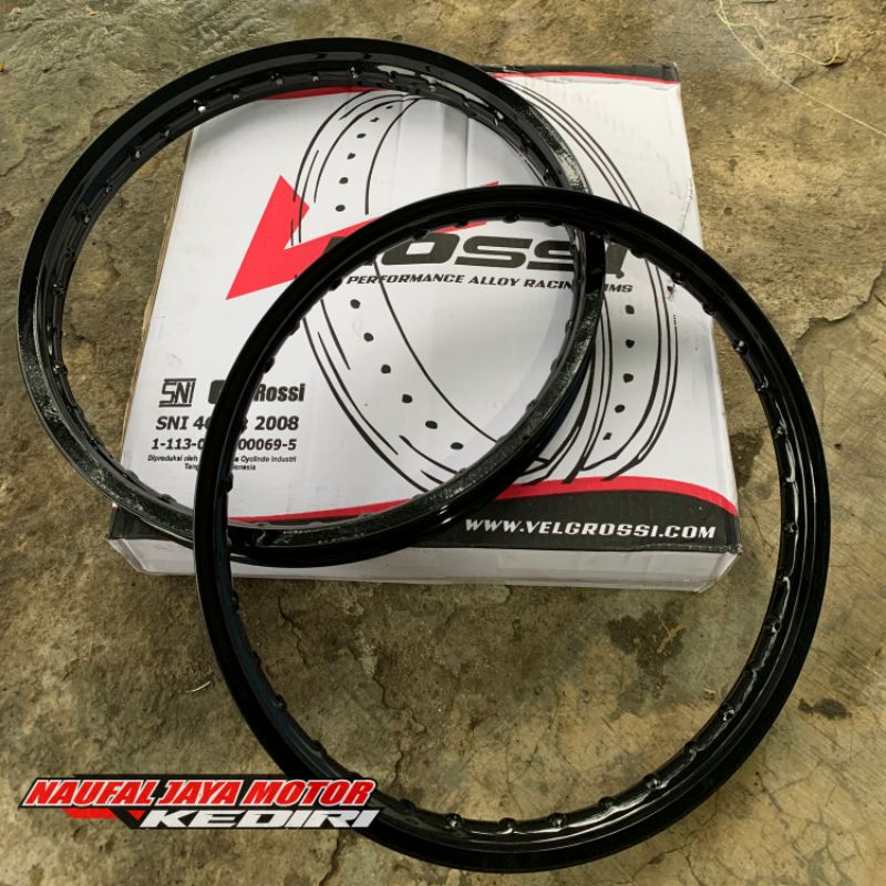 VELG RING 18 ROSSI HITAM GLOSSY/HITAM GILAP RING 18 LEBAR 140-160 SEPASANG