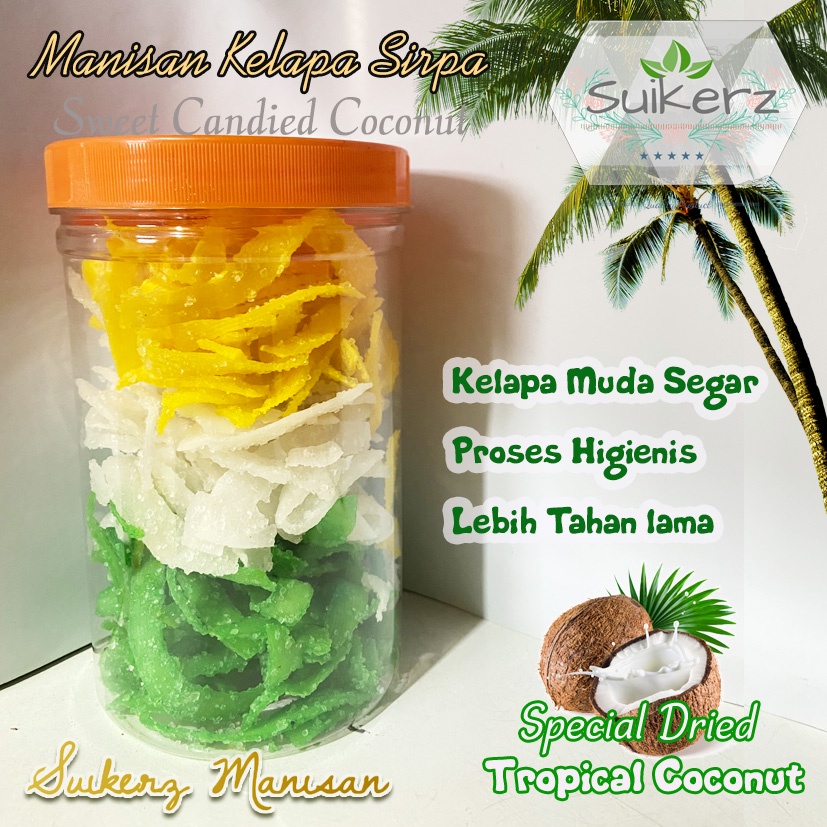 

MIx Sirpa Manisan Kelapa Kering 250gram Premium Sirpa 250g Suikerz Manisan Kelapa muda gula pasir manis