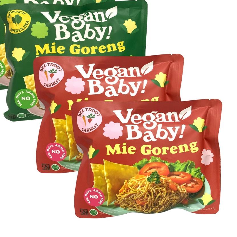 

℮ Vegan Baby mie goreng mix bayam spirulina dan wortel bit 4pcs ♚