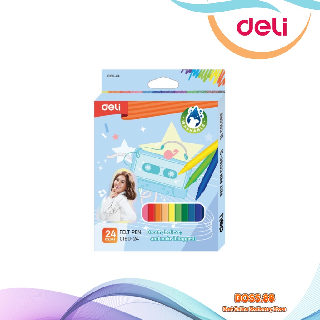 

SPIDOL FELT PEN DELI 24 COLORS C-160