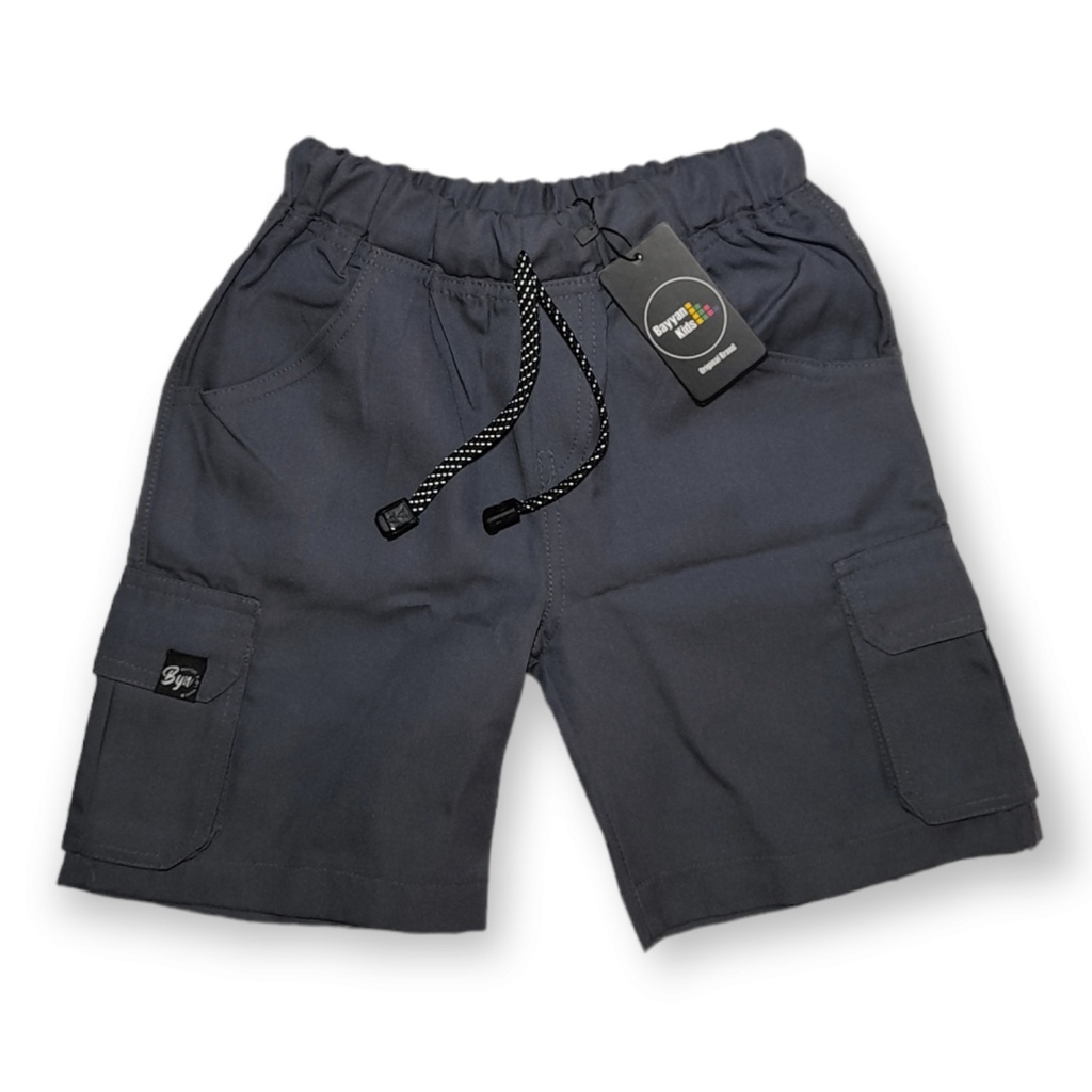 Bayyan Celana Cargo Pendek Anak Laki Laki Umur 1 - 8 Tahun Bahan Cotton