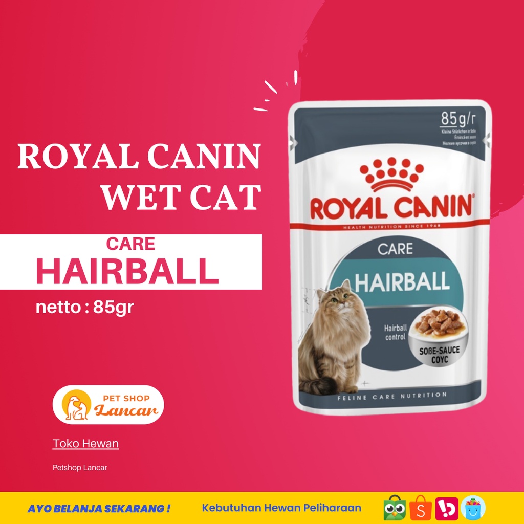 Royal Canin Hairball Care Makanan Kucing Dewasa Wet 85gr