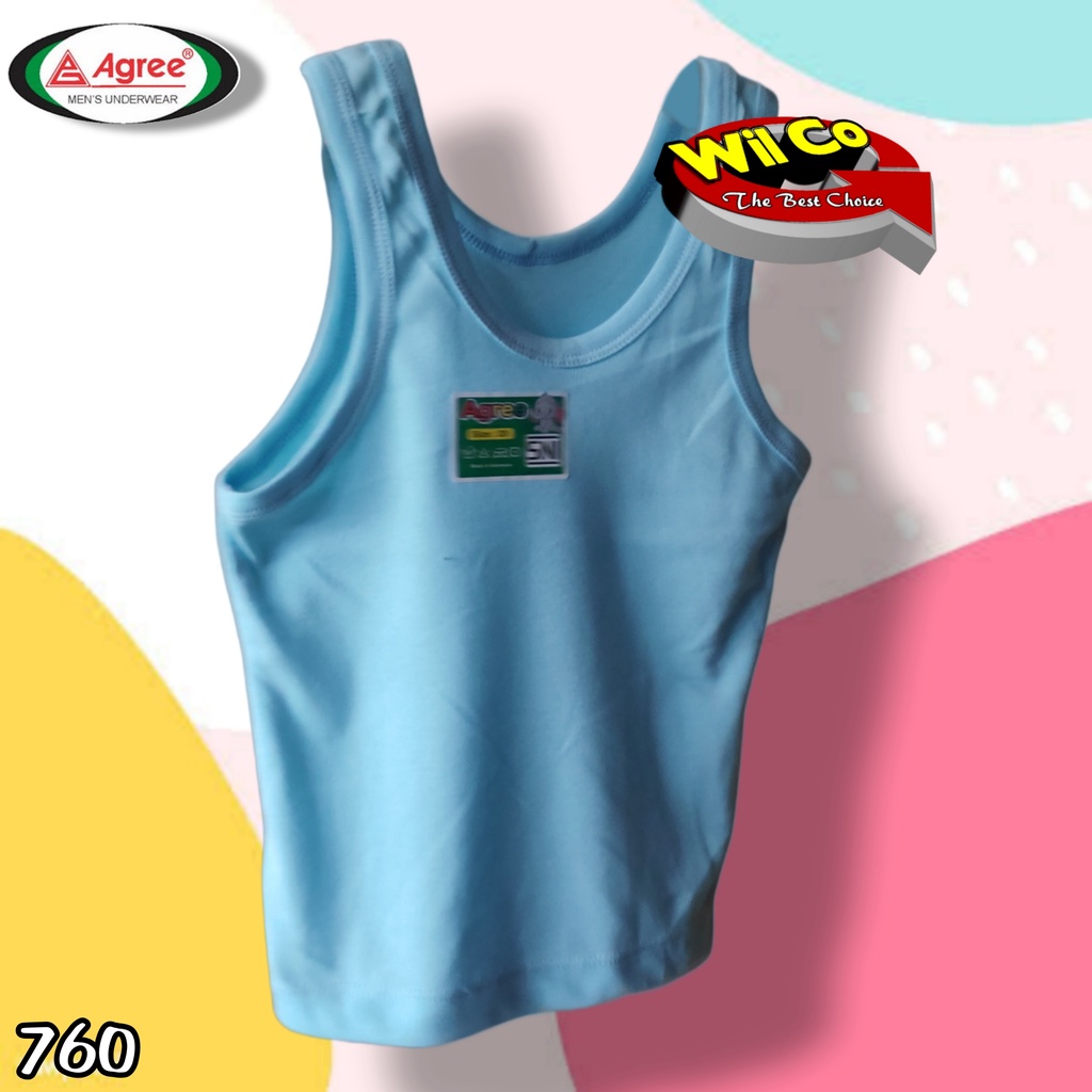 K760 - SINGLET ANAK UNISEX AGREE POLOS WARNA USIA 2 - 15 TH SIZE 20 - 36