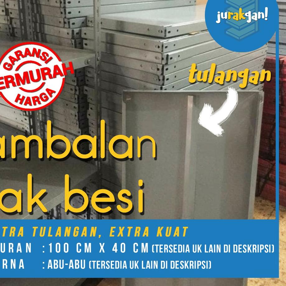 ✱ Plat besi siku lubang / ambalan / hambalan / shelfing untuk RAK - ABU-ABU ♛